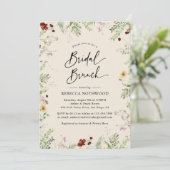 Elegante Wildblumen Boho Bridal Brunch Einladung (Stehend Vorderseite)