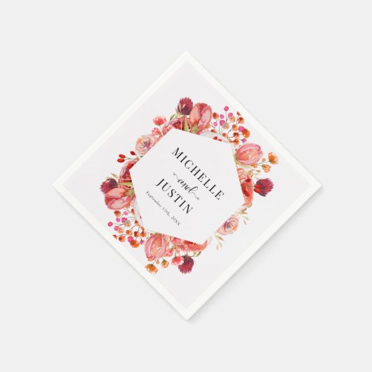 Elegante Wildblumen | Boho Floral Serviette (Ecke)