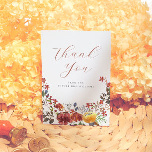 Elegante Wildblumen Boho Florale Brautparty Dankeskarte