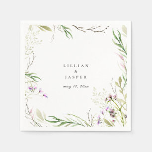 Elegante Wildblumen-Botanik Serviette