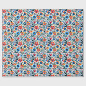 Elegante Wildblumen Botanisches Muster Geschenkpapier (Flach)