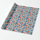 Elegante Wildblumen Botanisches Muster Geschenkpapier (Ungerollt)