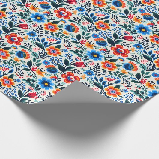 Elegante Wildblumen Botanisches Muster Geschenkpapier (Ecke)