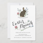 Elegante Wildblumen & Braun, Ostern Brunch Ankündigung (Vorderseite)