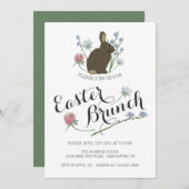 Elegante Wildblumen & Braun, Ostern Brunch Ankündigung (Vorne/Hinten)