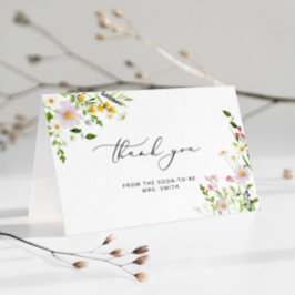 Elegante Wildblumen Brautparty Dankeschön Karte