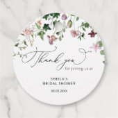 Elegante Wildblumen Brautparty Gefälligkeitstags Geschenkanhänger (Rückseite)