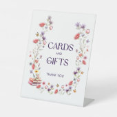 Elegante Wildblumen-Brautparty-Karten und Geschenk Sockelschild (Vorderseite)