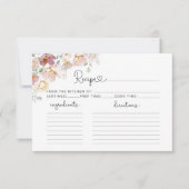 Elegante Wildblumen Brautparty-Rezept-Karte Einladung (Vorderseite)