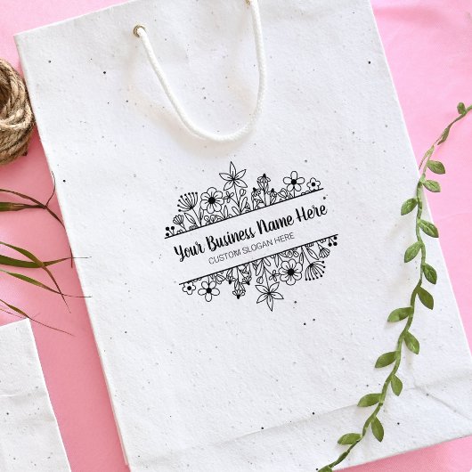 Elegante Wildblumen Business Moderne Schrift Gummistempel