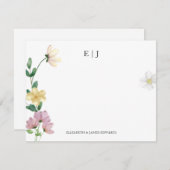 Elegante Wildblumen Couple Initials floral Mitteilungskarte (Vorne/Hinten)