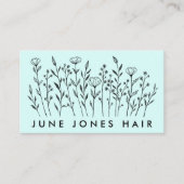 Elegante Wildblumen Custom QR Code Soziale Icons Visitenkarte (Vorderseite)