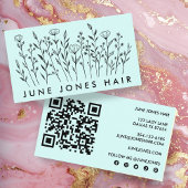 Elegante Wildblumen Custom QR Code Soziale Icons Visitenkarte