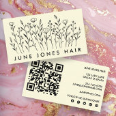 Elegante Wildblumen Custom QR Code Soziale Icons Visitenkarte