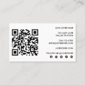Elegante Wildblumen Custom QR Code Soziale Icons Visitenkarte (Rückseite)