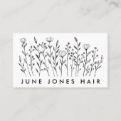 Elegante Wildblumen Custom QR Code Soziale Icons Visitenkarte (Vorderseite)