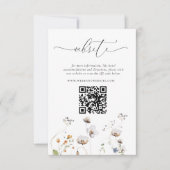 Elegante Wildblumen, die QR-Code hochhalten Einladung (Vorderseite)