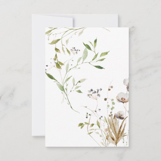 Elegante Wildblumen, die QR-Code hochhalten Einladung (Rückseite)