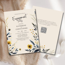 Elegante Wildblumen Engagement Partei Beige
