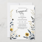 Elegante Wildblumen Engagement Partei Einladung (Vorderseite)