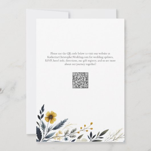 Elegante Wildblumen Engagement Partei Einladung (Rückseite)