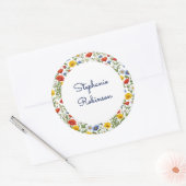 Elegante Wildblumen Farbenfrohe Blumenpracht Indiv Runder Aufkleber (Umschlag)