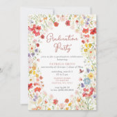 Elegante Wildblumen Foto Graduation Party Einladung (Vorderseite)