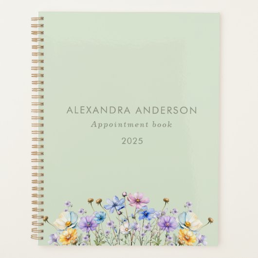 Elegante Wildblumen für die Wasserfarben Minimal Planer (Vorderseite)