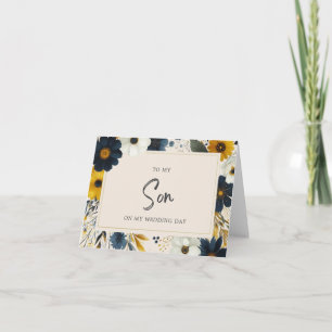 Elegante Wildblumen für meine Sohn Beige Hochzeit Karte