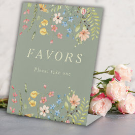 Elegante Wildblumen Gastgeschenke Hochzeiten signi Sockelschild