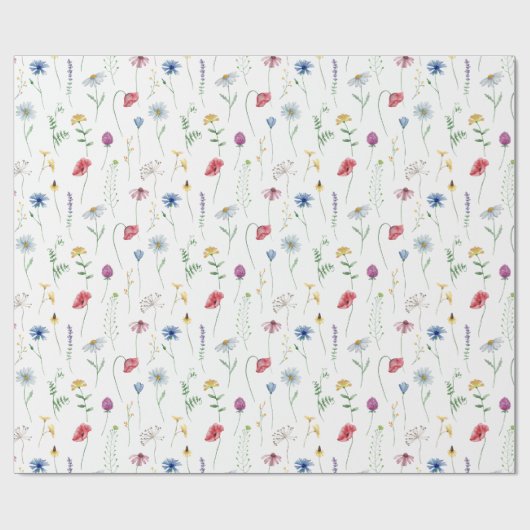 Elegante Wildblumen Geschenkpapier (Flach)