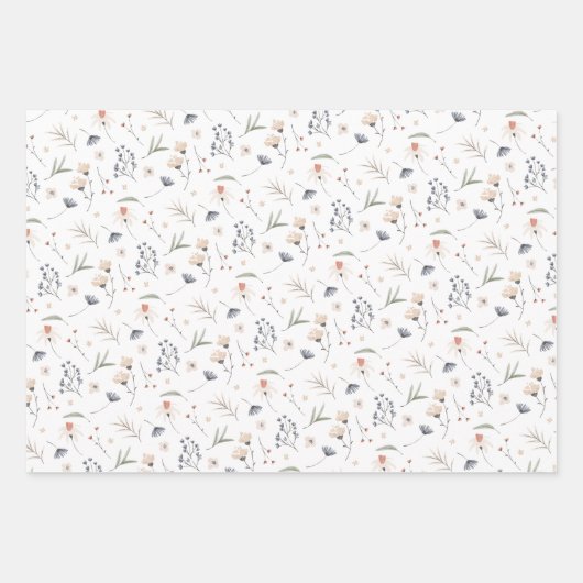 Elegante Wildblumen Geschenkpapier Set (Vorderseite 3)