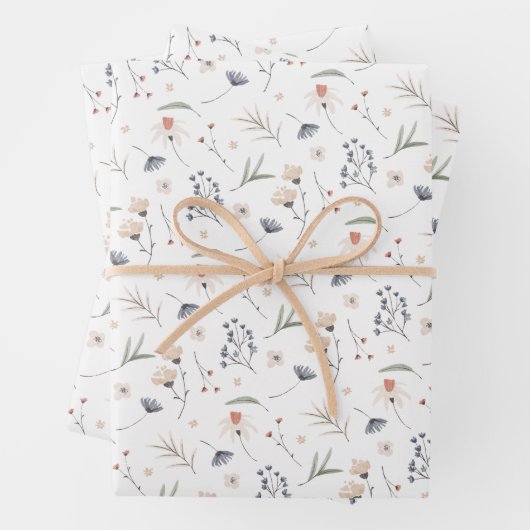 Elegante Wildblumen Geschenkpapier Set (Beispiel)