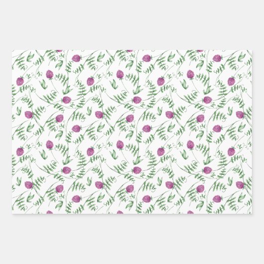 Elegante Wildblumen Geschenkpapier Set (Vorderseite 3)