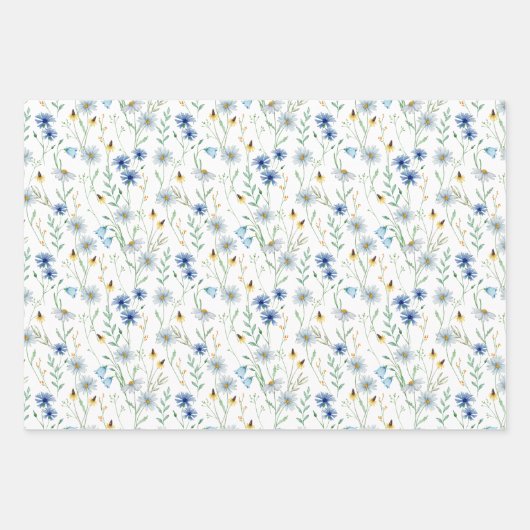 Elegante Wildblumen Geschenkpapier Set (Vorderseite 2)