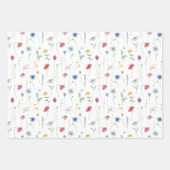Elegante Wildblumen Geschenkpapier Set (Vorderseite)