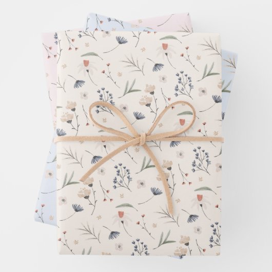 Elegante Wildblumen Geschenkpapier Set (Beispiel)