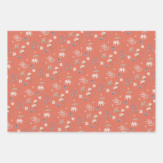 Elegante Wildblumen Geschenkpapier Set (Vorderseite 3)