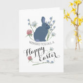 Elegante Wildblumen & Gray Bunny, Ostern Karte (Gelbe Blume)