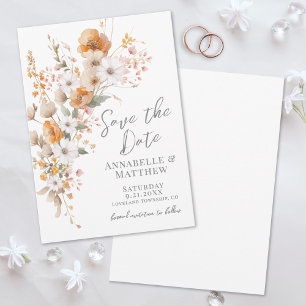 Elegante Wildblumen Herbst Botanische Florale Hoch Save The Date
