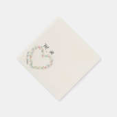 Elegante Wildblumen-Herz-Hochzeit Serviette (Ecke)