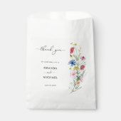 Elegante Wildblumen Hochzeit Danke Geschenktütchen (Vorderseite)