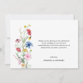 Elegante Wildblumen Hochzeit Dankeskarte (Rückseite)