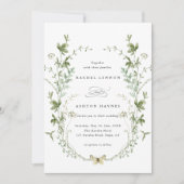 Elegante Wildblumen Hochzeit Einladung (Vorderseite)