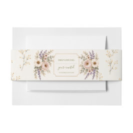 Elegante Wildblumen-Hochzeit Einladungsbanderole
