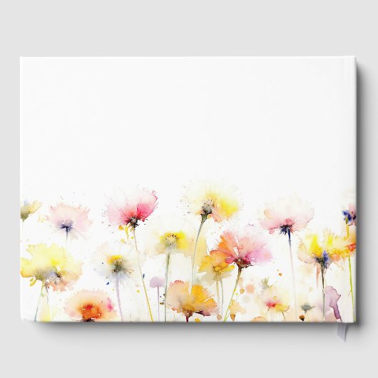 Elegante Wildblumen Hochzeit Gästebuch (Rückseite)