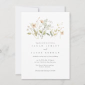 Elegante Wildblumen Hochzeit im Freien Einladung (Vorderseite)