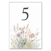 Elegante Wildblumen Hochzeit im Wasser Tischnummer (Vorderseite)