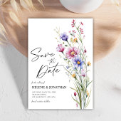 Elegante Wildblumen Hochzeit mit floralen Wasserfa Save The Date