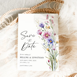 Elegante Wildblumen Hochzeit mit floralen Wasserfa Save The Date